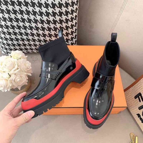 leather boots women's boots british shoes round head square high heels winter series, Black
leather boots women's boots british shoes round head square high heels winter series, Black