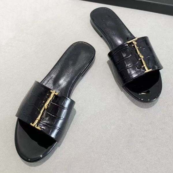 level designer women slippers luxury quality genuine leather metal letter y flat sandals sandy stone grain flip flops 35-43 with box, Black
level designer women slippers luxury quality genuine leather metal letter y flat sandals sandy stone grain flip flops 35-43 with box, Black