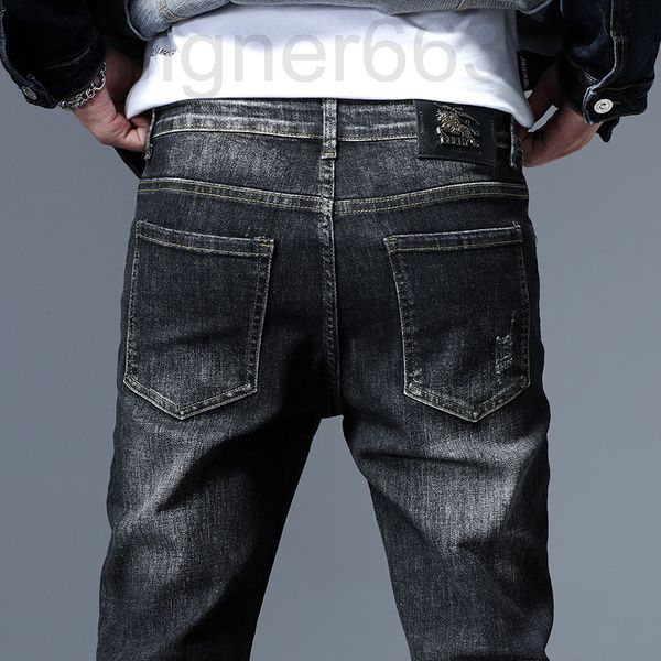 men's jeans designer autumn slim fit small feet international special korean embroidery brand b pants 06dk, Blue
men's jeans designer autumn slim fit small feet international special korean embroidery brand b pants 06dk, Blue