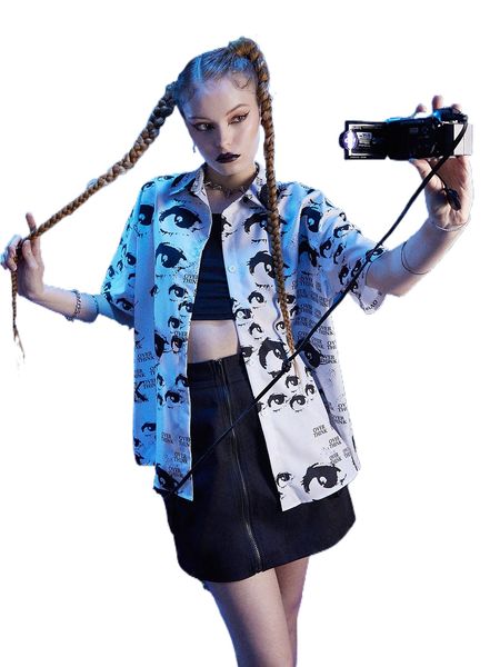 romwe cyber luvr allover eye print shirt z1ht#, White