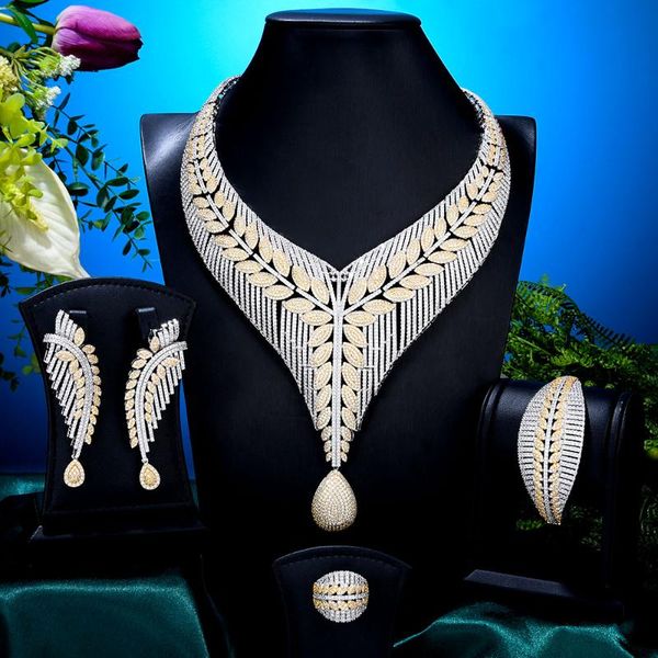 earrings & necklace godki big fashion luxury 4pcs 2 tone leaf african jewelry set for women wedding party zirconia dubai bridal, Silver
earrings & necklace godki big fashion luxury 4pcs 2 tone leaf african jewelry set for women wedding party zirconia dubai bridal, Silver