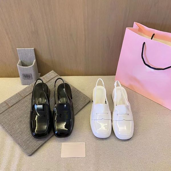 2022 new baotou women's sandals op22 fashion thick heel versatile empty square patent leather high appearance level english style loafe, Black
2022 new baotou women's sandals op22 fashion thick heel versatile empty square patent leather high appearance level english style loafe, Black