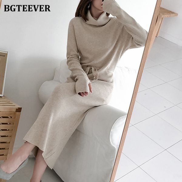elegant turtleneck ladies knitted dress 2021 autumn winter long sleeve drawstring loose women sweater dress vestidos, Black;gray
elegant turtleneck ladies knitted dress 2021 autumn winter long sleeve drawstring loose women sweater dress vestidos, Black;gray