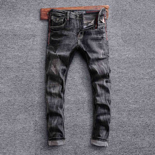 men's jeans fashionable men's jeans are worn out black gray is street fashion slightly elastic slim fitting men qlqb, Blue
men's jeans fashionable men's jeans are worn out black gray is street fashion slightly elastic slim fitting men qlqb, Blue