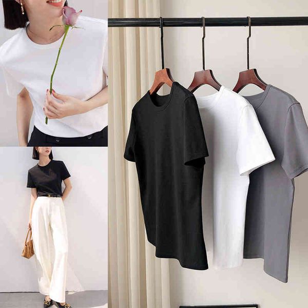 women's t-shirt p9599 classic basic cotton 100 elastic round neck short sleeve t-shirt women's summer, White
women's t-shirt p9599 classic basic cotton 100 elastic round neck short sleeve t-shirt women's summer, White