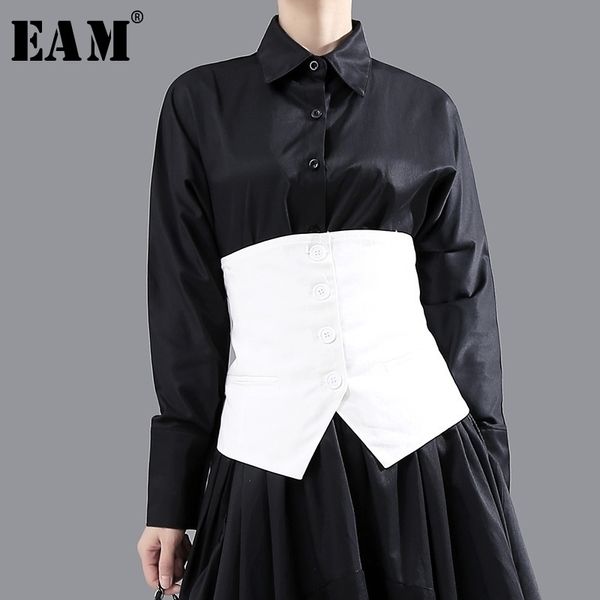 eam women loose fit black asymmetrical button split joint vest sleeveless fashion spring autumn 1n839 201031, Black;white
eam women loose fit black asymmetrical button split joint vest sleeveless fashion spring autumn 1n839 201031, Black;white