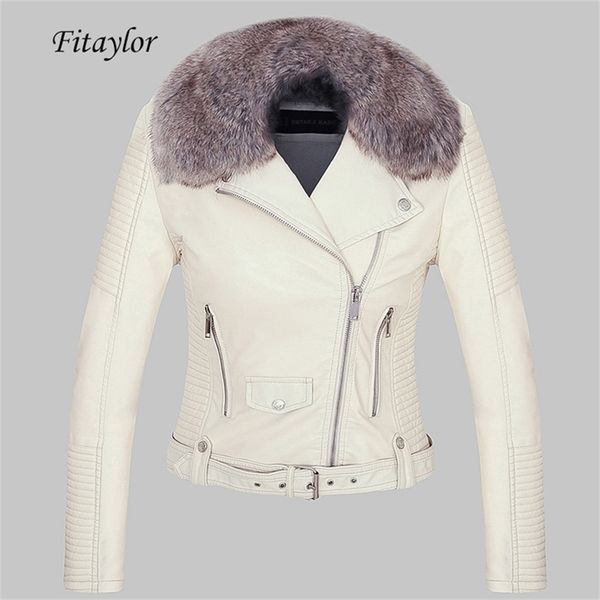 fitaylor women winter warm faux leather jacket coat with fur collar female pink pu motorcycle jacket biker punk black outerwear 210923
fitaylor women winter warm faux leather jacket coat with fur collar female pink pu motorcycle jacket biker punk black outerwear 210923