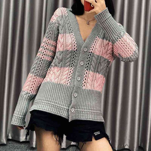 women's knits & tees pink grey contrast color v-neck hollow out women's wear long sleeve medium and coat sweet sweater cardigan au, White
women's knits & tees pink grey contrast color v-neck hollow out women's wear long sleeve medium and coat sweet sweater cardigan au, White