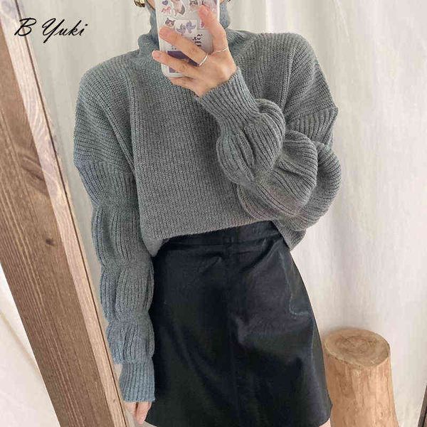 women sweater blessyuki cute sweet oversized turtleneck puff sleeve knitted pullovers sweater women casua t220824, White;black
women sweater blessyuki cute sweet oversized turtleneck puff sleeve knitted pullovers sweater women casua t220824, White;black