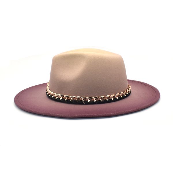 fashion designers foreign trade stingy brim hats jazz cap female fashionable chain artificial wool hat male gradient color autumn and winter, Blue;gray
fashion designers foreign trade stingy brim hats jazz cap female fashionable chain artificial wool hat male gradient color autumn and winter, Blue;gray