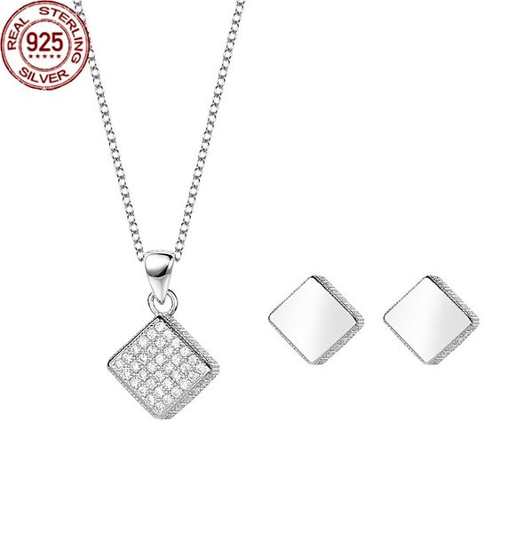 new fashion square s925 sterling silver earrings necklace women's short accessories two piece set jewelry for you de
new fashion square s925 sterling silver earrings necklace women's short accessories two piece set jewelry for you de