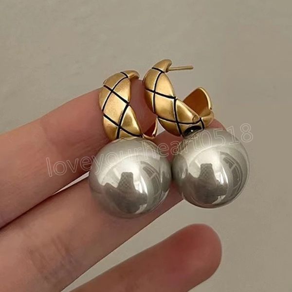 grey ball dangle earrings elegant temperament golden plated circle earrings for women gifts, Silver
grey ball dangle earrings elegant temperament golden plated circle earrings for women gifts, Silver