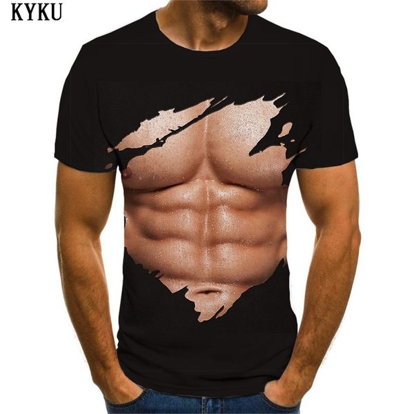 kyku brand muscle t shirt men abdominal muscles funny t shirts black tshirts 3d mens clothing punk rock fashion slim 220526, White;black
kyku brand muscle t shirt men abdominal muscles funny t shirts black tshirts 3d mens clothing punk rock fashion slim 220526, White;black