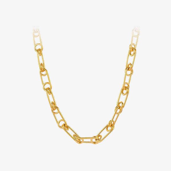 pendant necklaces wide link pin necklace 2023 gold color stainless steel for women fashion jewelry friends gift collar 220427, Silver
pendant necklaces wide link pin necklace 2023 gold color stainless steel for women fashion jewelry friends gift collar 220427, Silver