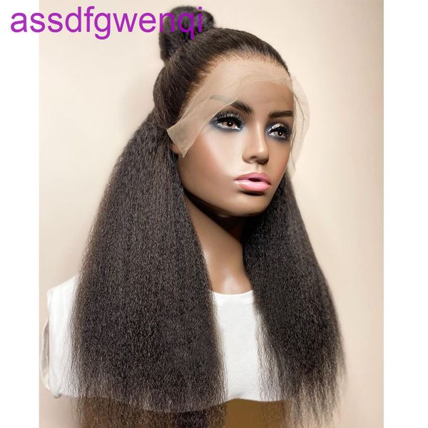low price natural hairline wig glueless hand tied full 180 density lace front yaki kinky bangs human wig's black women hair braid fashi, Black;brown
low price natural hairline wig glueless hand tied full 180 density lace front yaki kinky bangs human wig's black women hair braid fashi, Black;brown