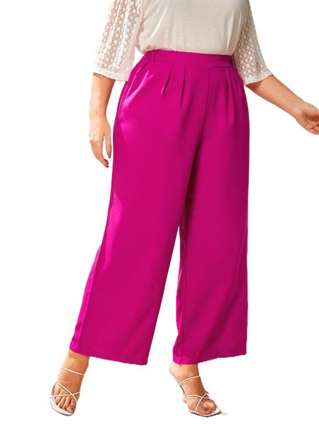 plus fold pleated wide leg pants q3ky#, Black
plus fold pleated wide leg pants q3ky#, Black