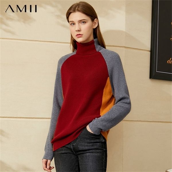 amii minimalism winter women's sweater fashion patchwork women's turtleneck sweater slim fit causal sweaters for women 12040608 20, White;black
amii minimalism winter women's sweater fashion patchwork women's turtleneck sweater slim fit causal sweaters for women 12040608 20, White;black