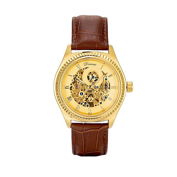 hollow automatic mechanical watch business fashion waterproof luminous watch, Slivery;brown
hollow automatic mechanical watch business fashion waterproof luminous watch, Slivery;brown