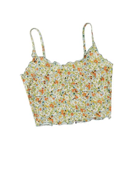 ditsy floral lettuce trim cami 38bq#, White
ditsy floral lettuce trim cami 38bq#, White