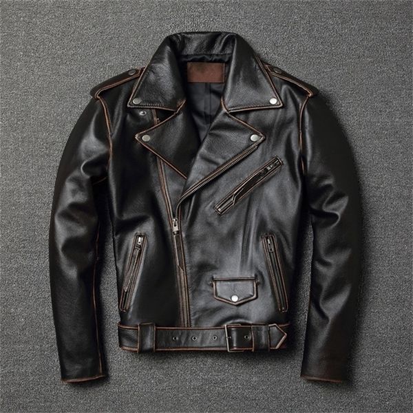 yr sales classic motor biker genuine leather jacket slim cowhide coat fashion vintage clothing plus size lj201029, Black
yr sales classic motor biker genuine leather jacket slim cowhide coat fashion vintage clothing plus size lj201029, Black