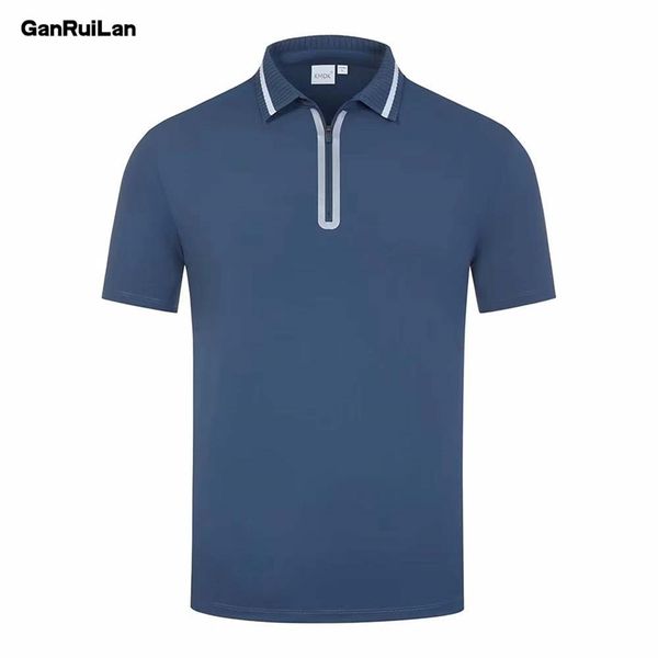 polo shirt summer short sleeve zipper men's shirt polo nylon/spandex solid casual shirt polo male 220408, White;black
polo shirt summer short sleeve zipper men's shirt polo nylon/spandex solid casual shirt polo male 220408, White;black