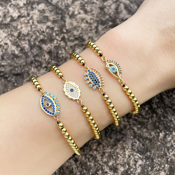 s3118 fashion jewelry copper beads gold plated zircon evil eye bracelet blue eyes adjustable hand rope bracelets, Golden;silver
s3118 fashion jewelry copper beads gold plated zircon evil eye bracelet blue eyes adjustable hand rope bracelets, Golden;silver