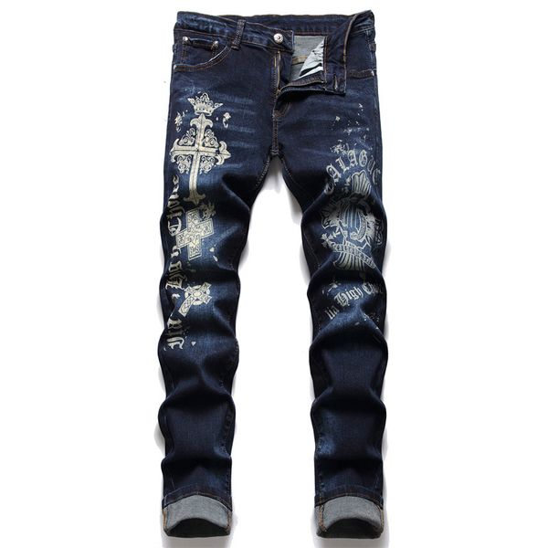 men's jeans easter cross printing trend youth blue pants washed micro elastic medium waist men denim pants
men's jeans easter cross printing trend youth blue pants washed micro elastic medium waist men denim pants
