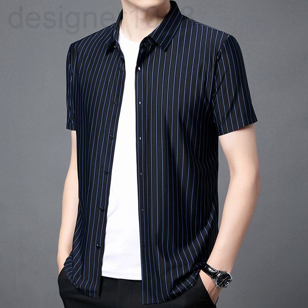 men's casual shirts designer stripe leisure boutique business lapel shirt 2022 summer men's short sleeved non ironing high elastic, White;black
men's casual shirts designer stripe leisure boutique business lapel shirt 2022 summer men's short sleeved non ironing high elastic, White;black