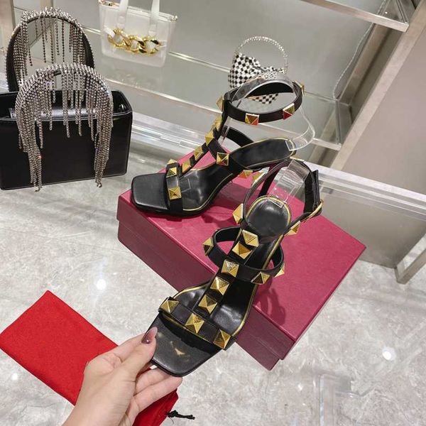 designer rivets women sandals shoes fashion t-strap slingback 9.5cm stiletto heels real leather summer pumps with box, Black
designer rivets women sandals shoes fashion t-strap slingback 9.5cm stiletto heels real leather summer pumps with box, Black