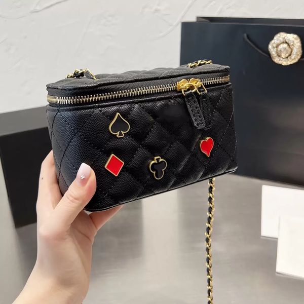 designer women mini cosmetic bag caviar calfskin poker pattern classic quilted gold metal chain double zipper large capacity luxury crossbod
designer women mini cosmetic bag caviar calfskin poker pattern classic quilted gold metal chain double zipper large capacity luxury crossbod