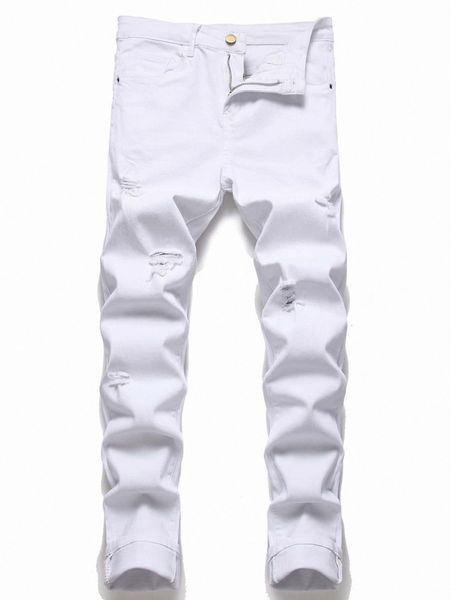 men zipper fly ripped jeans 17nw#, Blue