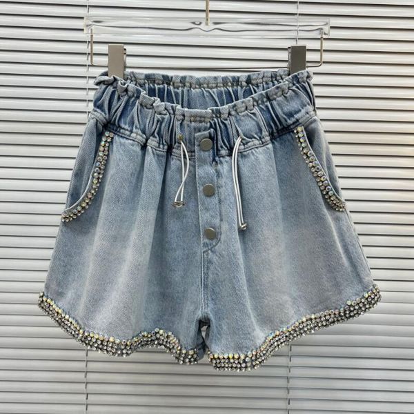 2022 summer european women exquisite rhinestone denim shorts ladies oversized loose wide leg a- line jeans short femme w223, White;black
2022 summer european women exquisite rhinestone denim shorts ladies oversized loose wide leg a- line jeans short femme w223, White;black