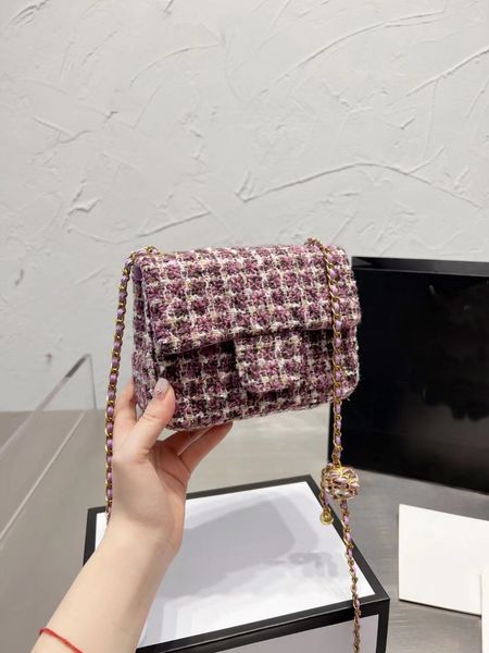 women's bag 17cm woolen chain wool knitted bag