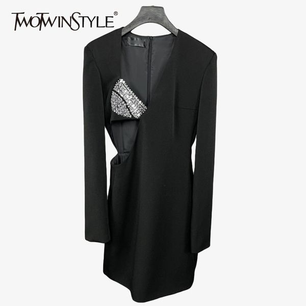 patchwork diamond dress for women asymmetrical collar long sleeve high waist hollow out mini dresses female 210423, Black;gray
patchwork diamond dress for women asymmetrical collar long sleeve high waist hollow out mini dresses female 210423, Black;gray