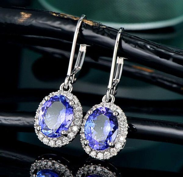 shiny blue zircon long earrings charm huggie women's wedding party earrings, Golden;silver
shiny blue zircon long earrings charm huggie women's wedding party earrings, Golden;silver