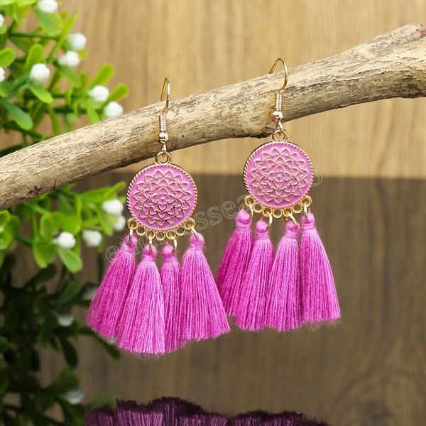 bohemian oil drip geometric flower tassel earrings for women vintage red blue yellow black cotton fringe dangle earrings, Silver
bohemian oil drip geometric flower tassel earrings for women vintage red blue yellow black cotton fringe dangle earrings, Silver