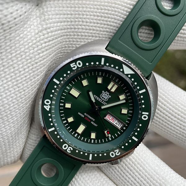 steeldive double calendar automatic mechanical movement precision steel abalone 6309 blue diving watch, Slivery;brown
steeldive double calendar automatic mechanical movement precision steel abalone 6309 blue diving watch, Slivery;brown