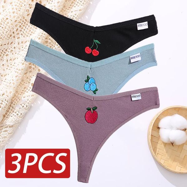 3pcs set cotton embroidery g-string womens panties cherry underwear women solid color pantys female underpants -xl, Black;pink
3pcs set cotton embroidery g-string womens panties cherry underwear women solid color pantys female underpants -xl, Black;pink