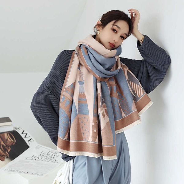 autumn and winter new double-sided imitation cashmere women's korean version thickened air conditioning shawl student bib warm, Blue;gray
autumn and winter new double-sided imitation cashmere women's korean version thickened air conditioning shawl student bib warm, Blue;gray