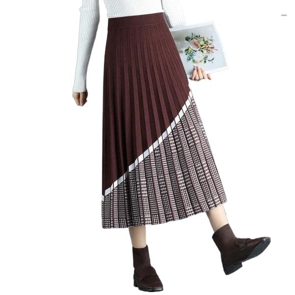 skirts plaid patchwork pleated knitted skirt women vintage print spring autumn high waist mid-length fashion clothes b4rz#, Black
skirts plaid patchwork pleated knitted skirt women vintage print spring autumn high waist mid-length fashion clothes b4rz#, Black
