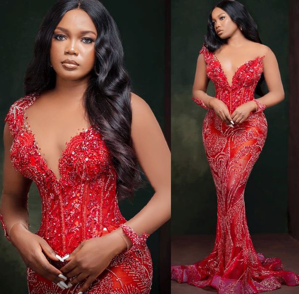 2022 plus size arabic aso ebi mermaid red luxurious prom dresses sheer neck sparkly evening formal party second reception birthday engagemen, Black
2022 plus size arabic aso ebi mermaid red luxurious prom dresses sheer neck sparkly evening formal party second reception birthday engagemen, Black