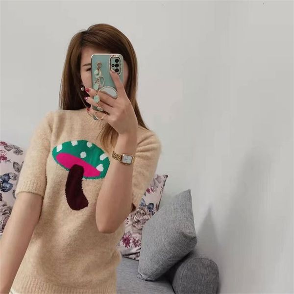 women's knits & tees spring and summer 2022 products: mushroom pattern on the chest khaki round neck short sleeve loose fashion simple, White
women's knits & tees spring and summer 2022 products: mushroom pattern on the chest khaki round neck short sleeve loose fashion simple, White