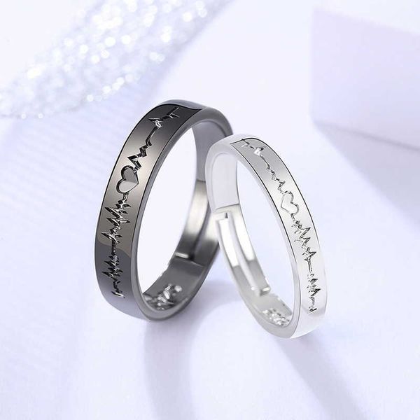 rings 2pcs fashion couple ring set minimalist ecg wings zircon adjustable for women men punk wedding jewelry lover gift, Silver
rings 2pcs fashion couple ring set minimalist ecg wings zircon adjustable for women men punk wedding jewelry lover gift, Silver
