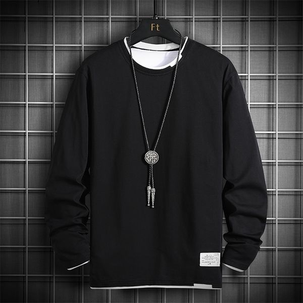 single road mens t shirt blank oversized 100% cotton long sleeve tshirt japanese streetwear vintage black t-shirt 220401, White;black
single road mens t shirt blank oversized 100% cotton long sleeve tshirt japanese streetwear vintage black t-shirt 220401, White;black