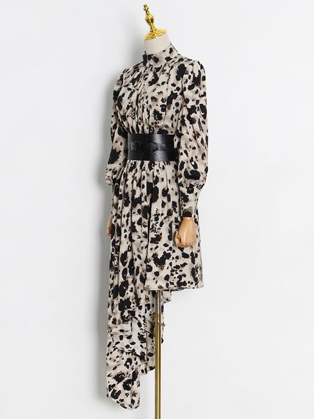 f006 women's blouses & shirts vintage print colorblock dress leopard print turtleneck long sleeve irregular dresses female 2021 autumn, White
f006 women's blouses & shirts vintage print colorblock dress leopard print turtleneck long sleeve irregular dresses female 2021 autumn, White