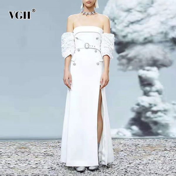 white slim dress for women slash neck puff sleeve high waist patchwork sequin side split dresses female fashion 210507, Black;gray
white slim dress for women slash neck puff sleeve high waist patchwork sequin side split dresses female fashion 210507, Black;gray