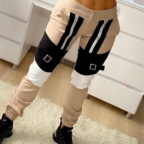 women fashion casual pants women trousers zipper design colorblock cargo pants autumn fashion casual pants 201228, Black;white
women fashion casual pants women trousers zipper design colorblock cargo pants autumn fashion casual pants 201228, Black;white