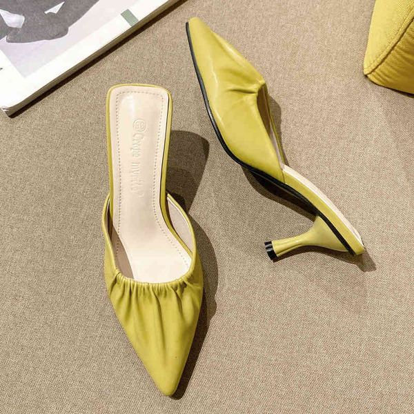slippers baotou semi slippers women wear pointed high-heeled sandals outside in summer. they thin heel muller leather pr1w, Black
slippers baotou semi slippers women wear pointed high-heeled sandals outside in summer. they thin heel muller leather pr1w, Black