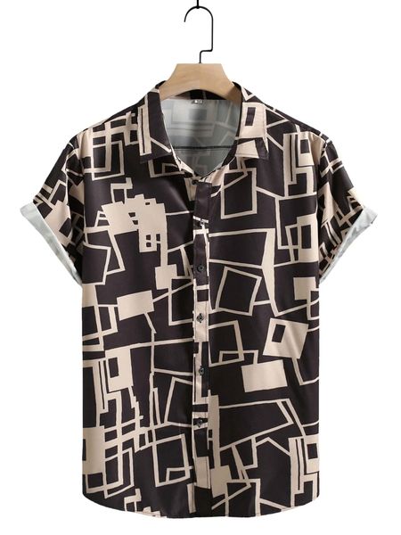 men random geo print shirt m9ld#, White;black
men random geo print shirt m9ld#, White;black