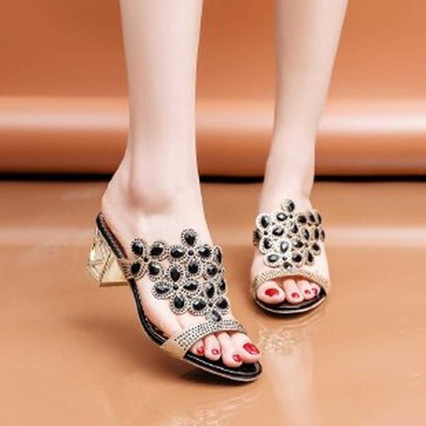 classic luxury paris summer sandals women slippers high luxury women's shoes with diamond-studded chunky heels slippers designer elling, Black
classic luxury paris summer sandals women slippers high luxury women's shoes with diamond-studded chunky heels slippers designer elling, Black